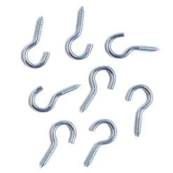 Lot de 8 crochets ouverts gris Ø3,5x20mm