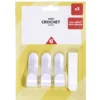 Lot de 3 crochets plastique blanc