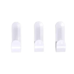 Lot de 3 crochets plastique blanc