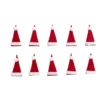 Lot de 10 décorations de table forme bonnet de Père Noël H6cm