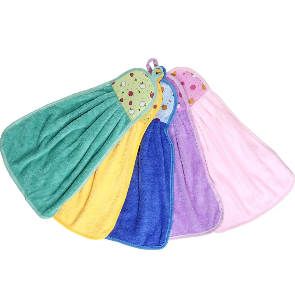 Lot de 5 essuie-mains 25x39cm 5 couleurs