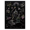 Lot de 6 feuilles à gratter thème licorne avec stylet en bois