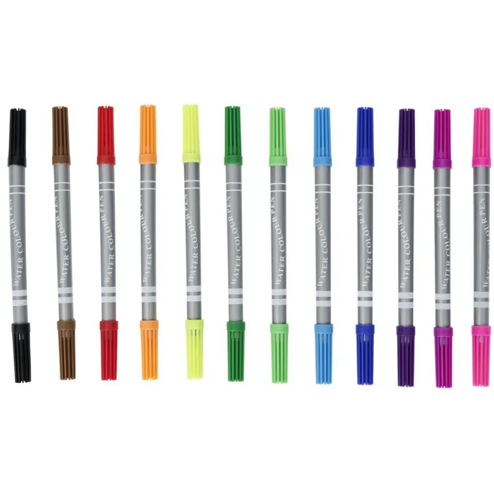 Lot de 12 feutres double pointe