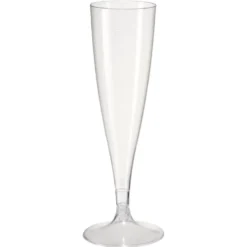 Lot de 6 flûtes 140ml plastique transparent Ø5xH18cm