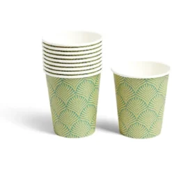 Lot de 10 gobelets en carton 25cl Ø7,5xH15cm