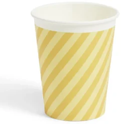 Lot de 8 gobelets rayé orange et jaune carton 24cl