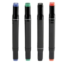 Lot de 4 marqueurs double pointe 4 couleurs L15cm