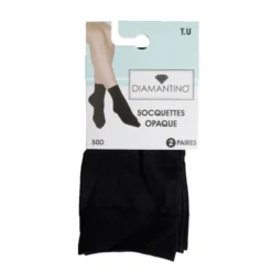 Lot de 3 paires socquette femme polyamide noir opaque 50D
