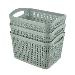 Lot de 3 panières de rangement polypropylène 16,5x16,5cm