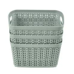 Lot de 3 panières de rangement polypropylène 16,5x16,5cm