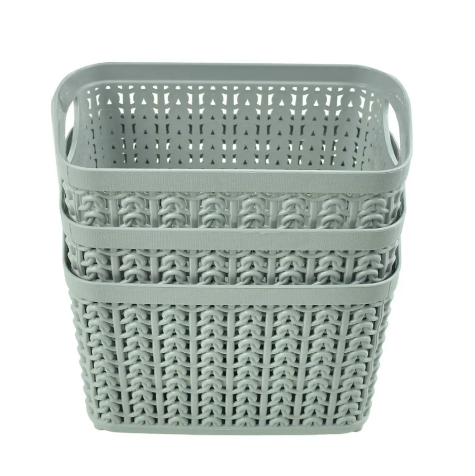 Lot de 3 panières de rangement polypropylène 16,5x16,5cm