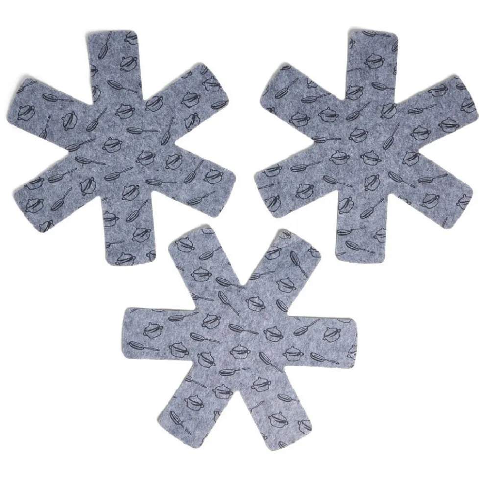 Lot de 3 protège-poêles Ø38cm polyester noir ou gris