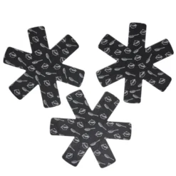 Lot de 3 protège-poêles Ø38cm polyester noir ou gris
