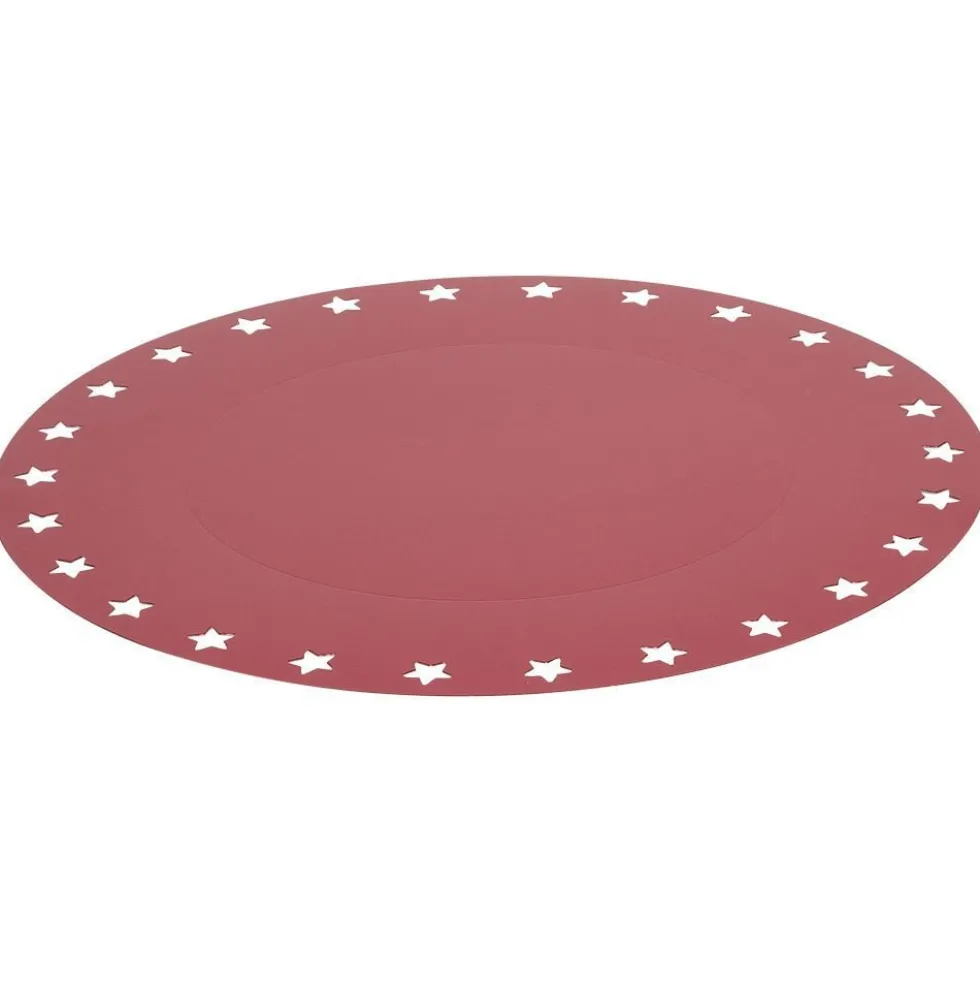 Lot de 4 sous-assiettes en carton rouge décor ajouré