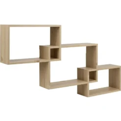 Lot de 3 étagères rectangulaires en bois