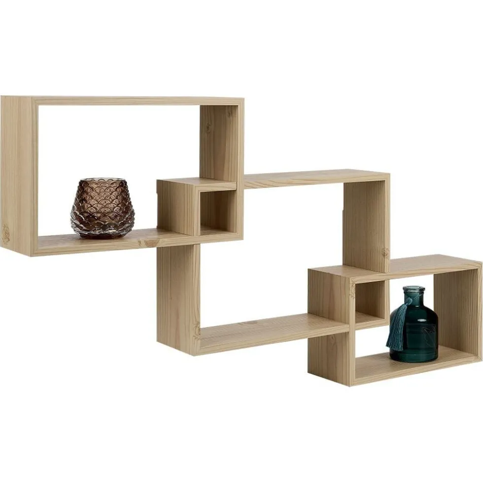 Lot de 3 étagères rectangulaires en bois