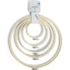Lot de 5 tambours à broder différents diamètres bambou beige