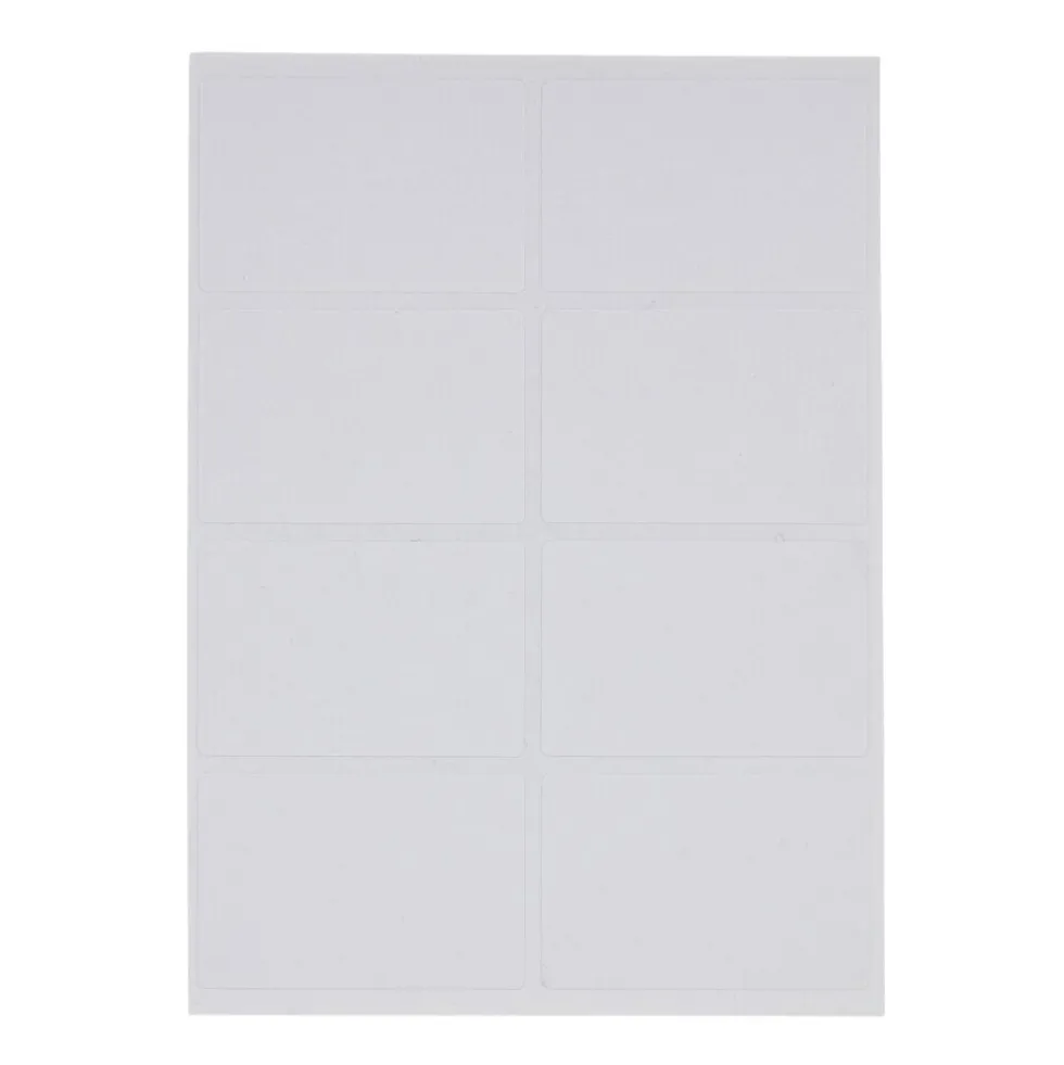Lot de 80 étiquettes adhésives blanches 24x35mm