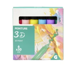 Lot de 6 tubes de peinture 3D acrylique 30ml