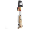 Lot de 4 ustensiles barbecue en acier chromé et bois