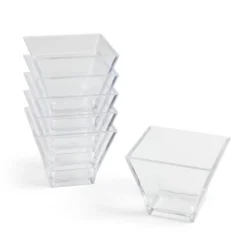 Lot de 6 verrines 88ml en plastique transparent 6x6xH5cm