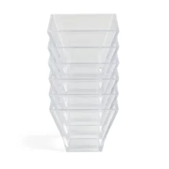 Lot de 6 verrines 88ml en plastique transparent 6x6xH5cm