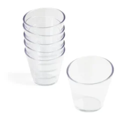 Lot de 6 verrines 100ml plastique transparent Ø6,9xH6,7cm