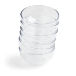 Lot de 6 verrines 120ml plastique transparent Ø8,3xH4cm