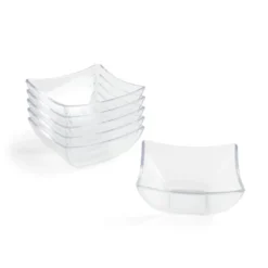 Lot de 6 verrines 95ml plastique transparent Ø7,9xH3,6cm