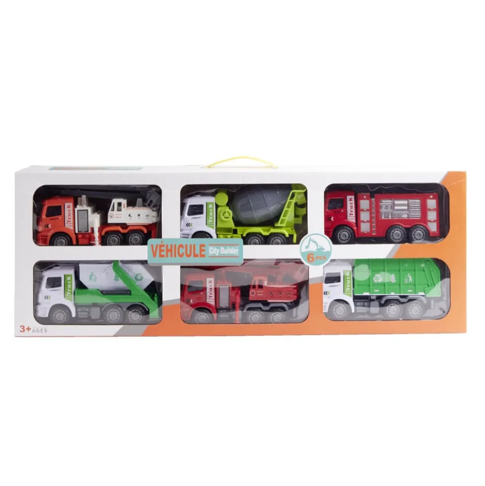 Lot de 6 véhicules de constructions - 3 modèles