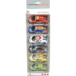 Lot de 6 voitures de course en métal L10,5cm