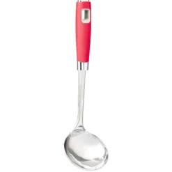Louche inox manche en polypropylène rouge