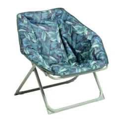 Loveuse pliable Curacao motif feuillage vert olive et noir L69xP85xH80cm