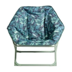 Loveuse pliable Curacao motif feuillage vert olive et noir L69xP85xH80cm