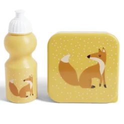 Lunchbox enfant 720ml avec gourde 350ml et sac de transport renard orange