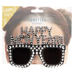 Lunette festive Happy New Year argenté