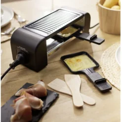 Machine à raclette Duo connectable noire 2 poêlons 450W