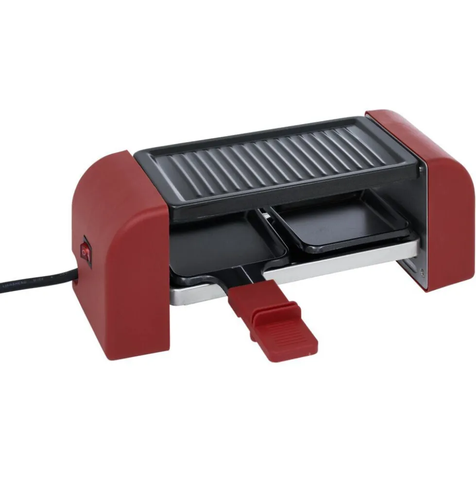 Machine à raclette Duo connectable rouge 2 poêlons 450W
