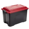 Malle de rangement 40L polypropylène noir couvercle rouge 58x27,5xH38,5cm
