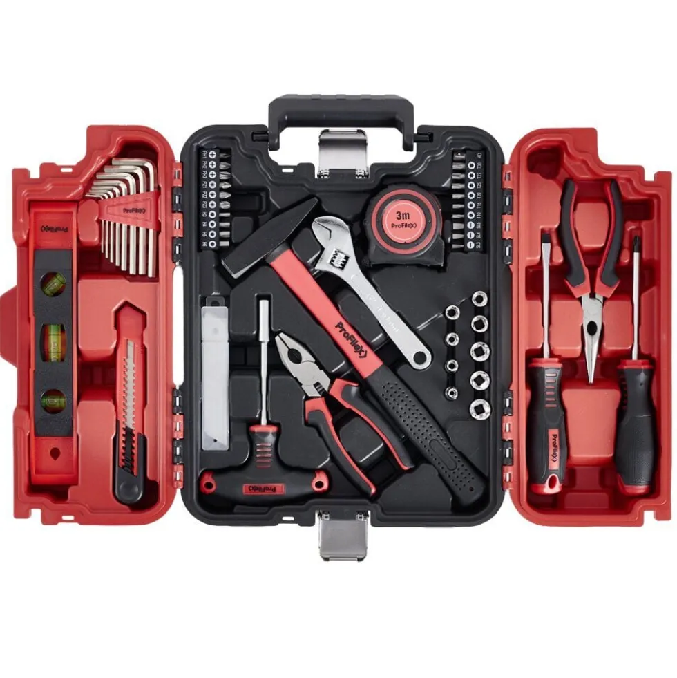 Mallette à outils 57 pièces Profilex rouge et noire