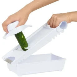Mandoline multifonctions 5 en 1 en plastique et inox