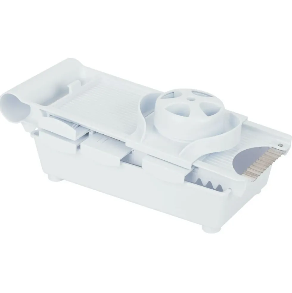 Mandoline multifonctions 5 en 1 en plastique et inox