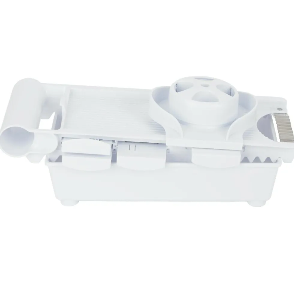 Mandoline multifonctions 5 en 1 en plastique et inox