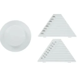 Mandoline multiusage 4 accessoires inox et plastique blanc