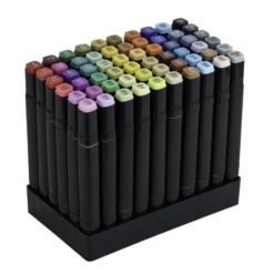 Marqueur double pointe x60 dans pochette transport noir 18,5x12xH16cm