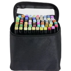 Marqueur double pointe x60 dans pochette transport noir 18,5x12xH16cm