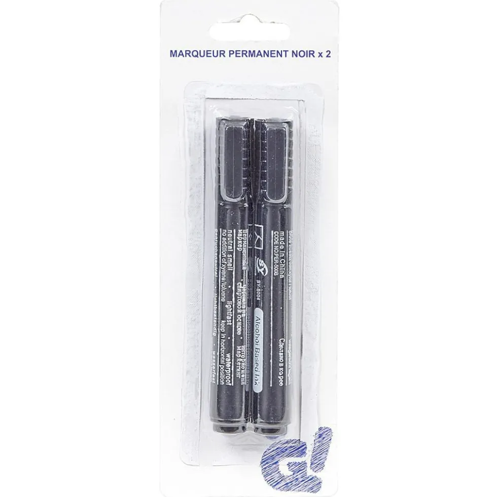 Marqueur permanent x2 noir