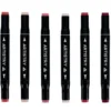Marqueurs à double pointe teintes rouge/rose L18,5cm 6 pièces