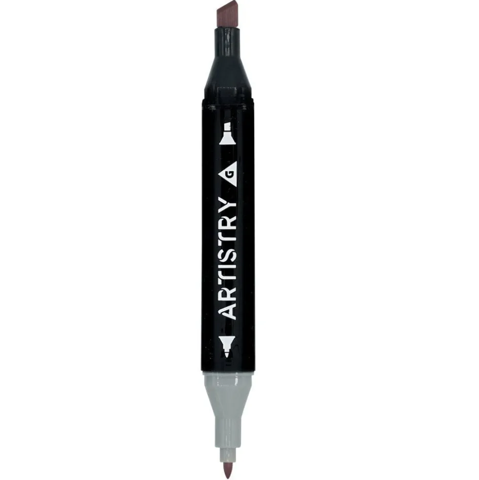 Marqueurs à double pointe teintes rouge/rose L18,5cm 6 pièces