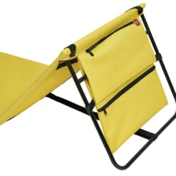 Matelas dossier de plage pliant Funky 153x51xH41cm jaune